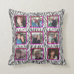 Coussin Le cadre de rayures de zèbre ajoutent le collage