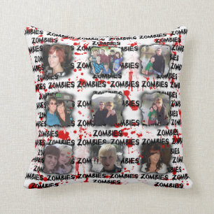 Coussin Le cadre sanglant de zombis ajoutent le collage