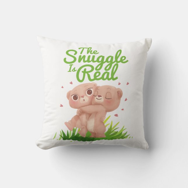 Coussin Le casse-croûte est de vrais mignons câlins d'ours (Recto)