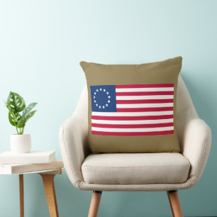 Coussin Le Cercle d'étoiles, Drapeau américain par Betsy R
