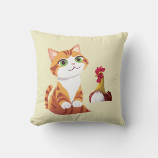 Coussin Le chat et l'oreiller poule