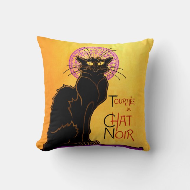 Coussin Le Chat Noir dans le pourpre (Recto)