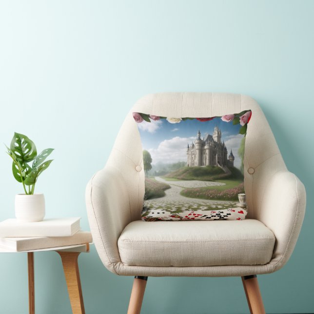Coussin Le château à travers le portail Wonderland (Chaise)