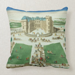 Coussin Le château Rambouillet, gravée par Antoine Aveli