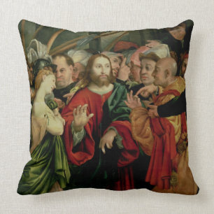 Coussin Le Christ et l'adultère rentré par femme 2