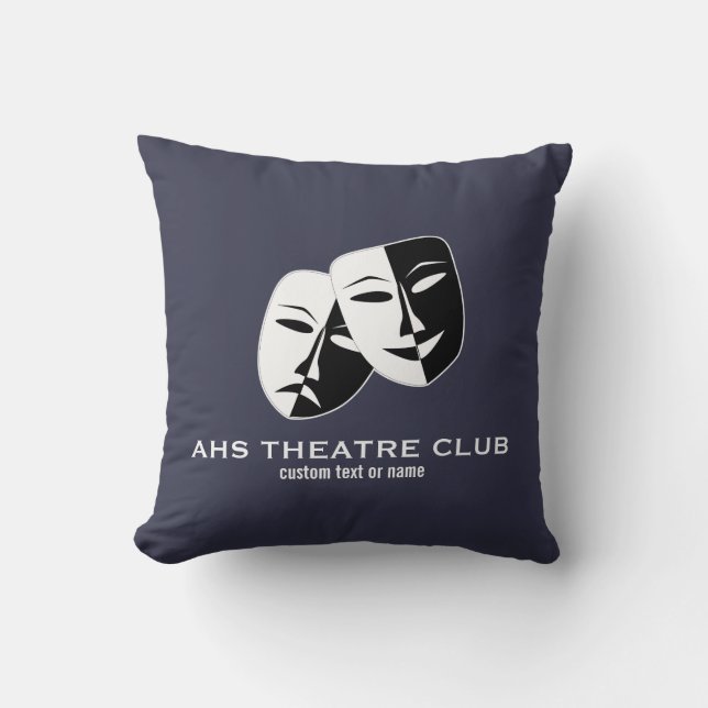 Coussin Le club de drame de théâtre masque le nom (Recto)