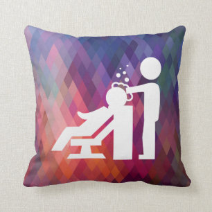 Coussin Le coiffeur travaille le pictogramme