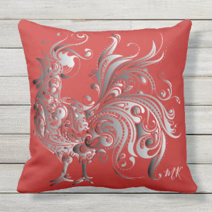 Coussin Le coq argenté choisissent votre couleur d'arriè