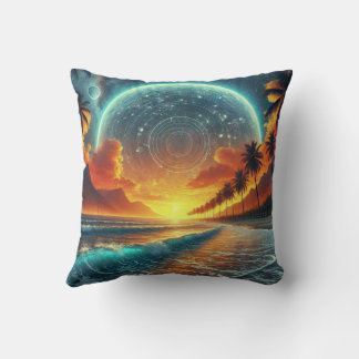Coussin le coucher de soleil sur la plage