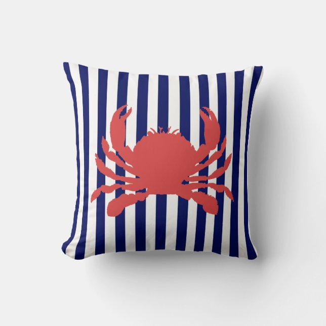 Coussin Le crabe rouge et la bande marine (Recto)