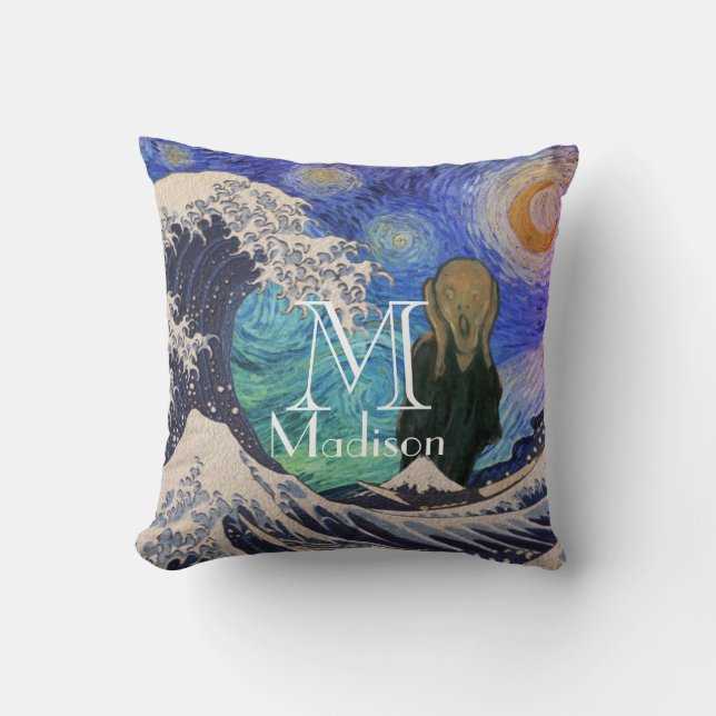Coussin Le cri de la Grande Vague Starry Night (Recto)