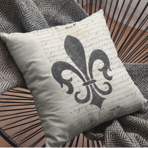 Coussin Le cru accentue le français Ephemera Fleur De Lis