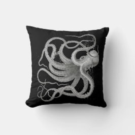 Coussin Le cru nautique d'antiquité de poulpe de steampunk