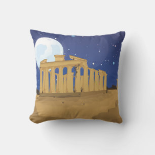 Coussin Le dessin animé de l'Acropole d'Athènes