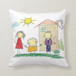 Coussin Le dessin de votre enfant. Nom personnalisé