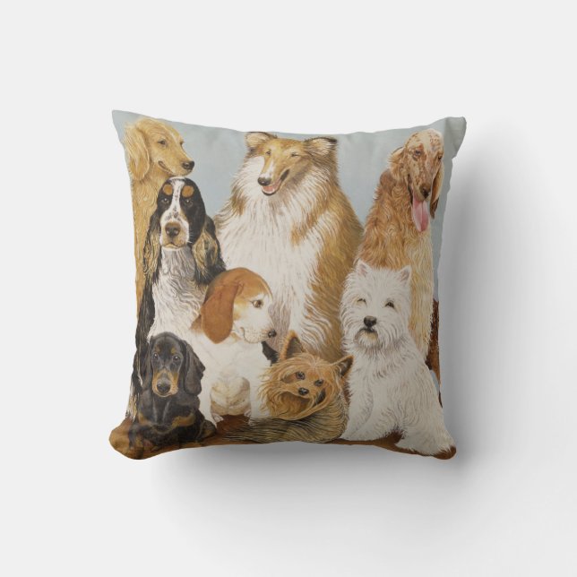 Coussin Le dîner des chiens (Recto)