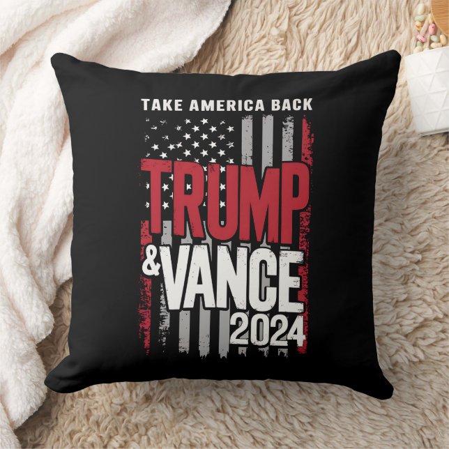 Coussin Le drapeau américain Trump Vance 2024 fait revenir (Couverture)