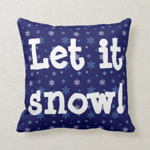 Coussin Le flocon de neige bleu "l'a laissé neiger"