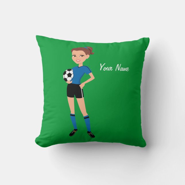 Coussin Le footballeur de la fille personnalisé (Recto)