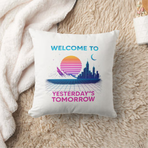 Coussin Le futur d'hier - Conception Rétro Synthwave