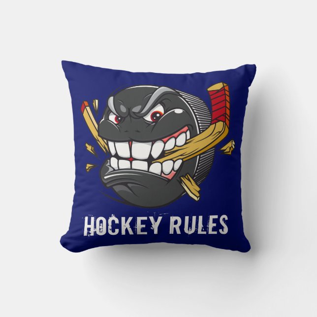 Coussin Le galet d'hockey drôle repose des règles d'hockey (Recto)