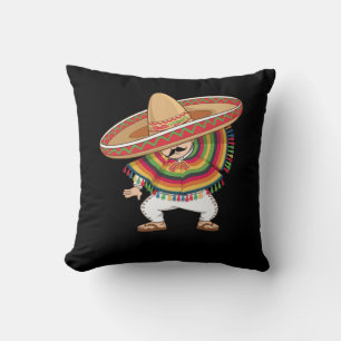 Coussin Le garçon mexicain Dabbing Poncho Cinco de Mayo