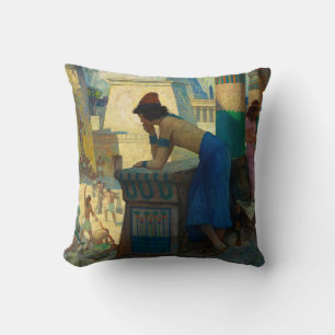 Coussin Le garçon, Moïse par Newell Convers Wyeth