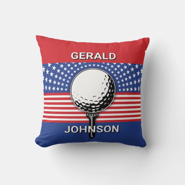Coussin Le golf patriotique américain (Recto)