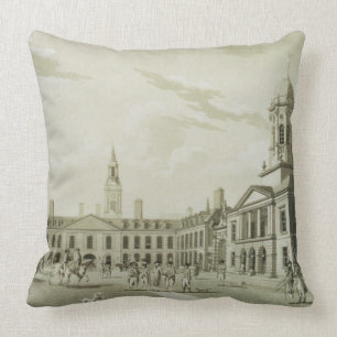Coussin Le grand yard de cour, château de Dublin, 1792