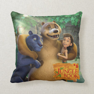 Coussin Le groupe de livre de jungle a tiré 1
