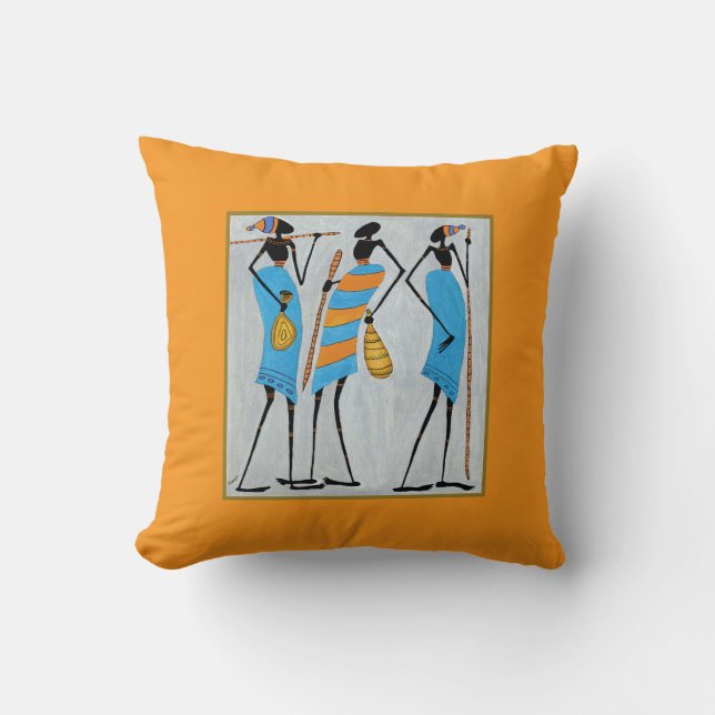 Coussin Le guerrier maasaï d'Art Africain de papa (Recto)
