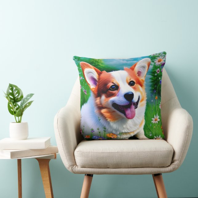 Coussin Le jardin de Corgi (Chaise)