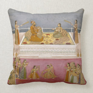 Coussin Le jeune empereur de Mughal Muhammad Shah à un
