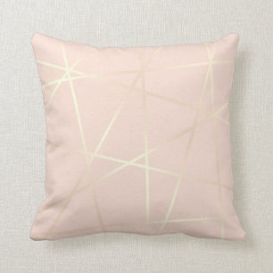 Coussin Le joli or rose élégant et rougissent géométri