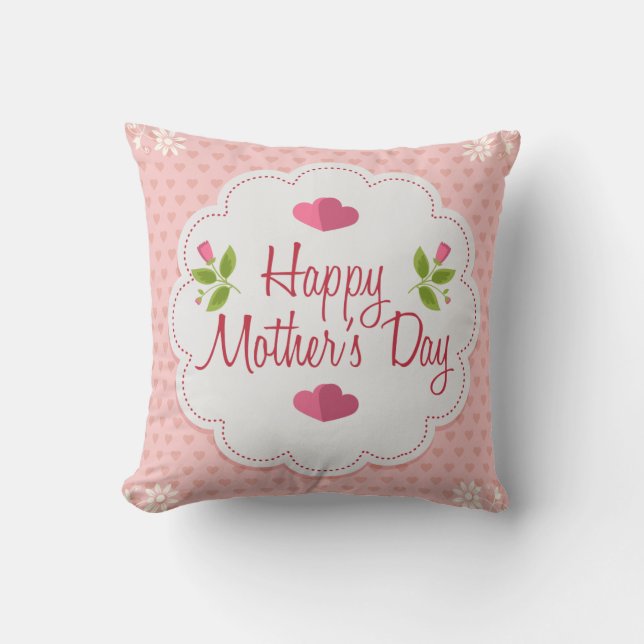 Coussin Le jour de mère heureux (Recto)