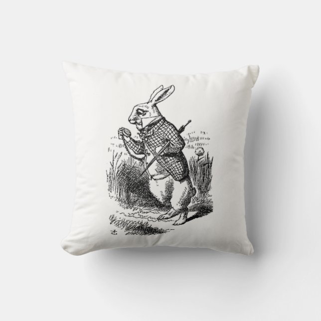 Coussin Le lapin blanc (Recto)