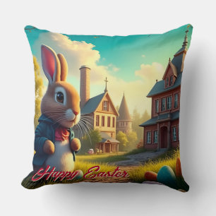 Coussin Le lapin de Pâques en mission secrète