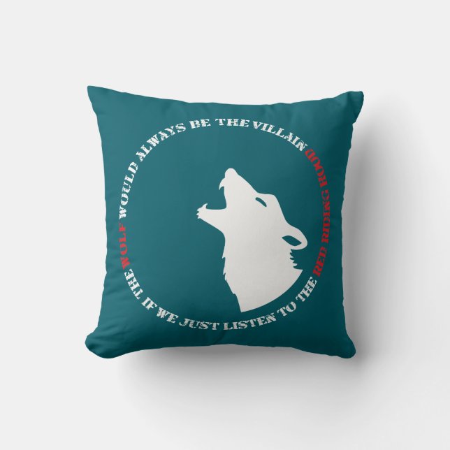 Coussin Le loup serait toujours le méchant (Recto)