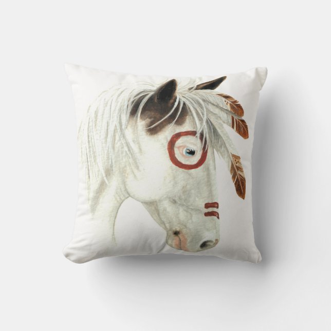 Coussin Le majestic War Pony par Bihrle (Recto)