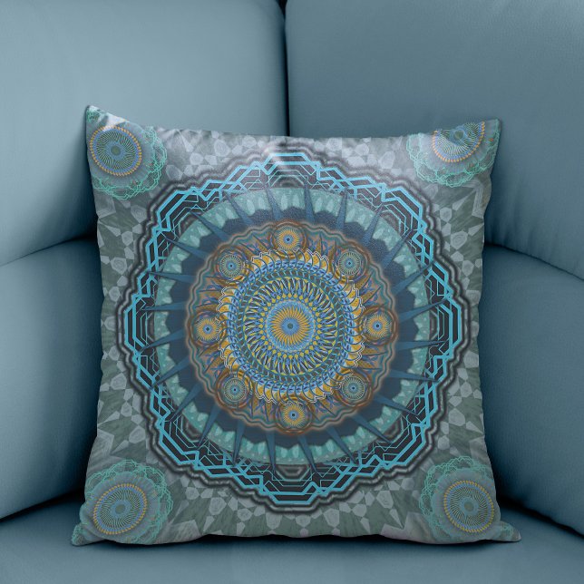 Coussin Le mandala des yeux psychédéliques gynécologiques  (Créateur téléchargé)