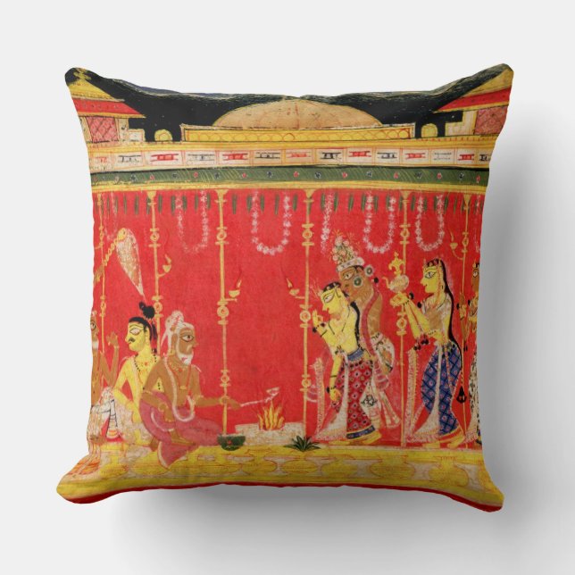 Coussin Le mariage des parents de Krishna, d'une (Recto)