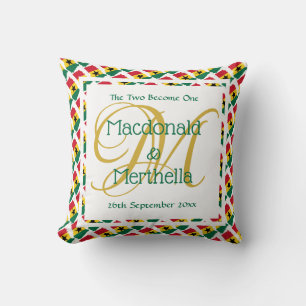 Coussin LE MARIAGE GHANA KEEPSAKE Deux deviennent une cout
