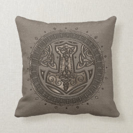Coussin Le marteau du cuir et de l'or beiges de Thor