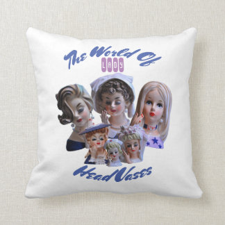 Coussin Le monde des vases de la tête de dame