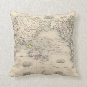 Coussin Le monde sur la projection de Mercator
