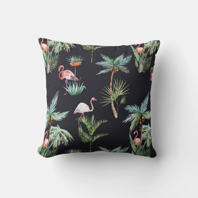Coussin Le motif | de paume d'aquarelle ajoutent votre (Recto)