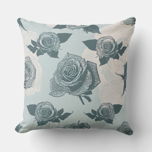 Coussin Le motif floral avec s'est levé (Recto)