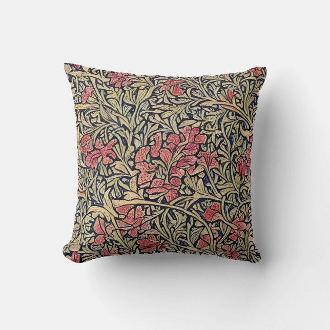 Coussin Le motif Larkspur de William Morris (Recto)