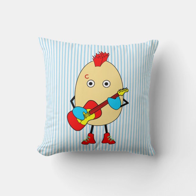 Coussin Le musicien de rock Egghead (Recto)