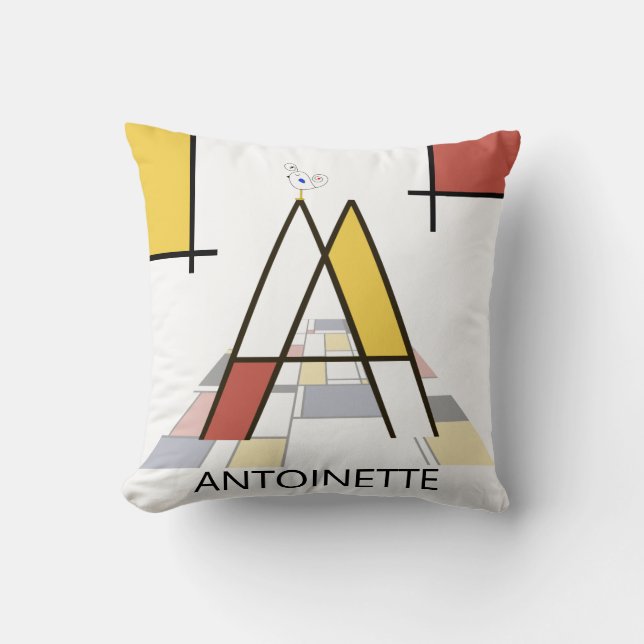 Coussin Le néoplasticisme amusant Art Monogramme. Lettre A (Recto)